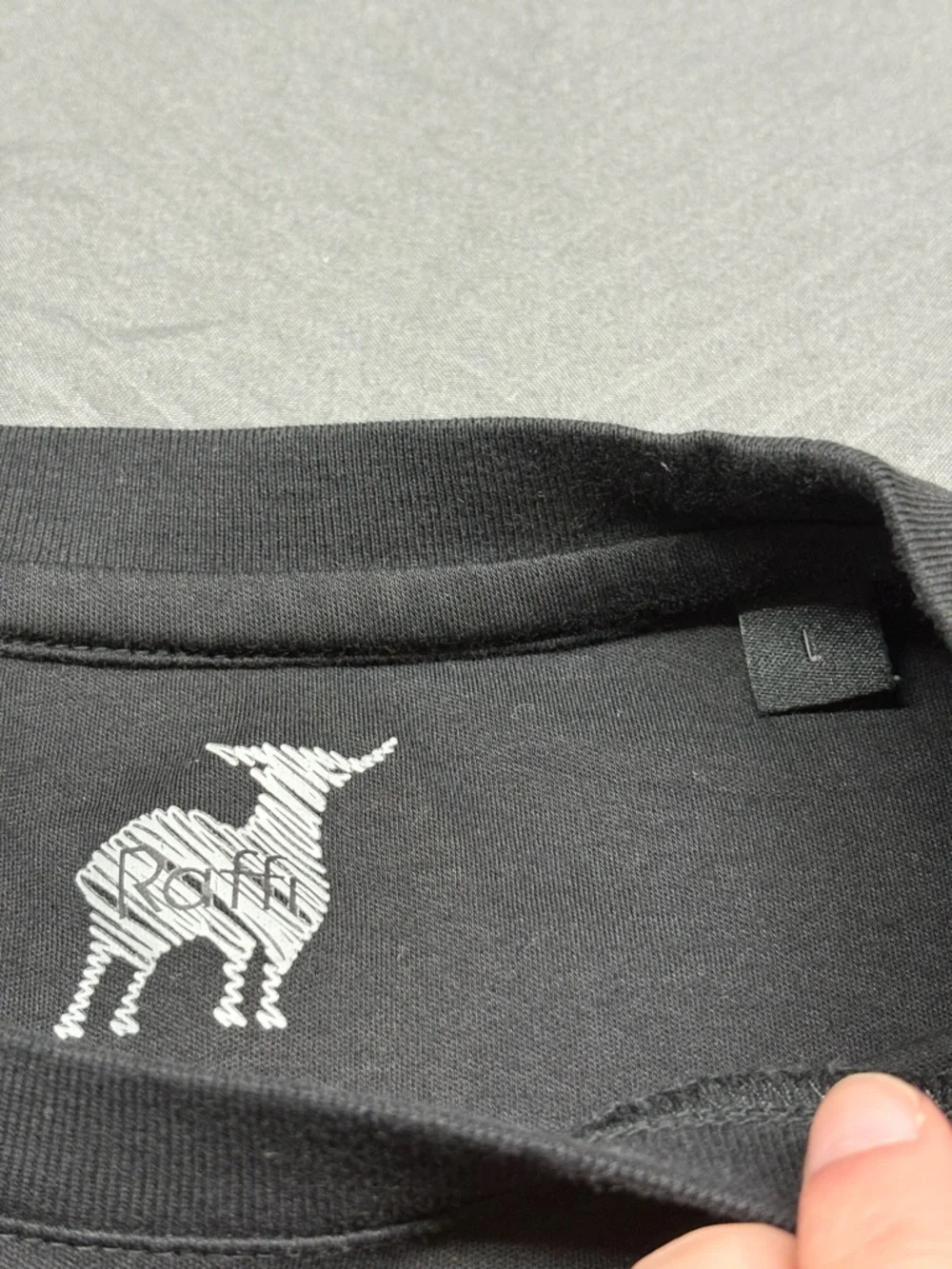 Raffi Men’s Cotton T-Shirt Black Size L Short Sleeve - Picture 2 of 7
